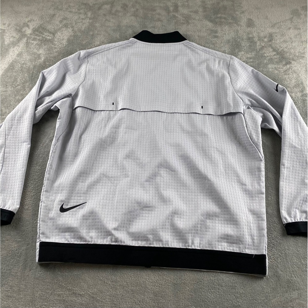 Nike Tech Pack Men XL Bomber Jacket Grey Grid Full Zip Textured Sportswear Coat - Picture 14 of 16